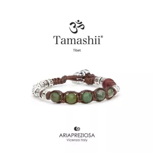 Bracciale Tamashii tibet, ruota della preghiera in agata muschiata e argento - Foto 1 di 7