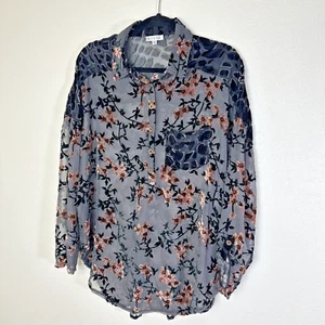 Adore Black Pink Velvet Sheer Tunic Top Long Sleeves Women's XL Black Valour 108 - Picture 1 of 11