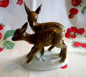 Figura Par de cervatillos Gerold Porcellen #4863 pre 1949 marca vendida post 1949 - Imagen 1 de 8