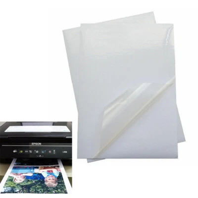 10X A4 Clear Sticker Paper Inkjet Printer Label Sheet Waterproof DIY Supplies - Image 1 of 4