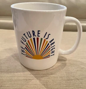 Room Essentials Mug Stoneware Coffee Cup The Future Is Bright Cocoa New - Picture 1 of 5