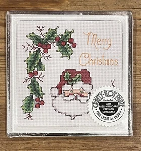 1990s MCG Textiles Merry Christmas Counted Cross Stitch Hot Plate Kit 14951 NEW - Picture 1 of 4