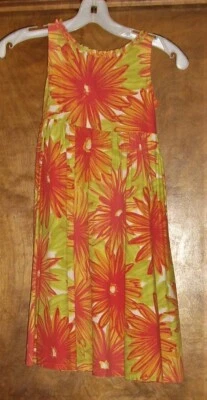 Sweet Potatoes Girls Sleeveless,Dress,Size 8, V-Neck,Ruffles,Buttons,100% Cotton - Image 1 of 4