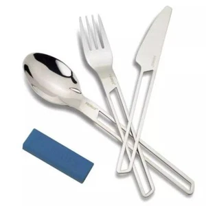 Primus Leisure Stainless Steel 3 Piece Cutlery Set Deep Blue - Picture 1 of 4