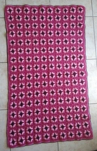 Granny Square Afghan Crochet Blanket Throw 55"x33" Multi Color Handmade Vintage - Picture 1 of 4