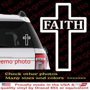 Cross Faith Christian Vinyl Die Cut Decal Sticker - Jesus Christ Religious JS021 - Picture 1 of 10