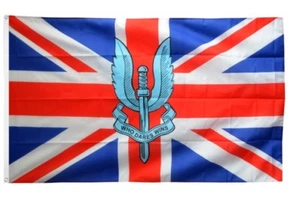 Fahne Großbritannien mit SAS Logo - Who dares wins Flagge britische Armee Hissfl - Bild 1 von 1