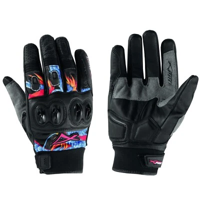 Hi Quality Leather Textile Motorcross Gloves Motorcycle Motorbike A-PRO Blue XXL - Immagine 1 di 2