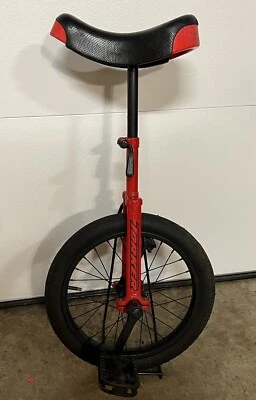 Unicycle 16” Height Adjustable Saddle Red & Black Torker Unistar CX With STAND - Image 1 of 4
