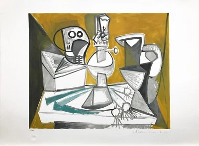 Pablo Picasso "Tete De Morte, Lampe Cruches Et Poireaux" | Marina Picasso Firmado Foto 1 de 4
