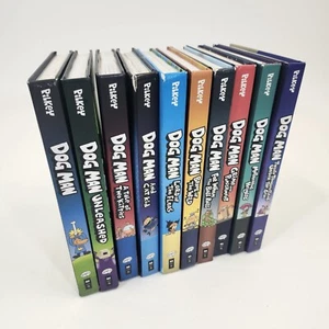 Dog Man Books Series Lot of 10 Dav Pilkey Hardcover Cat Kid Scholastic Graphix - Picture 1 of 22