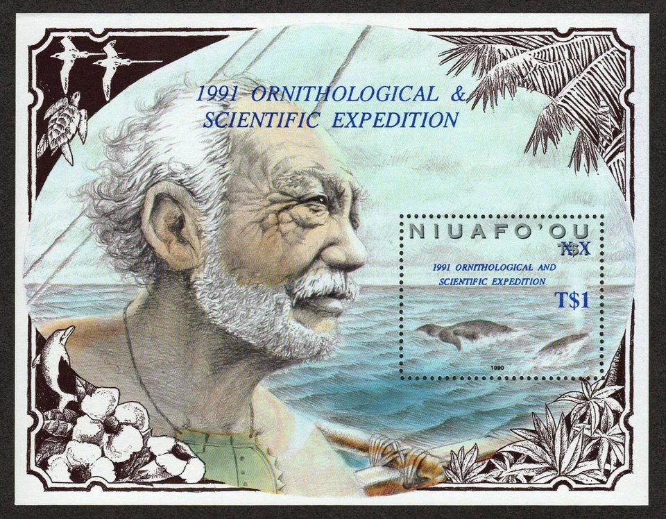 NIUAFO'OU, SCOTT # 139, MINI SHEET OF ORNITHOLOGICAL & SCIENTIFIC EXPEDITION MNH - Image 1 of 1