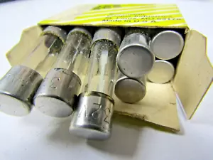 ✌️10) NEW 15 AMP FUSES NICKEL PLATED INLINE HIGH QUALITY GLASS AGU15 BOX OF 10 - Picture 1 of 3