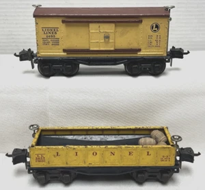 LOT OF 2 LIONEL PREWAR O-GAUGE FREIGHT CARS -2655-3652 WITH 7 BARRELS - Picture 1 of 15