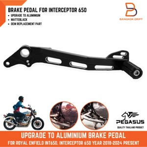 BRAKE PEDAL BLACK ALUMINIUM UPGRADE FIT ROYAL ENFIELD INT650 INTERCEPTOR 650 - Picture 1 of 7