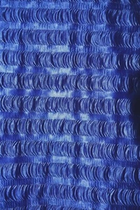 BLUE SATIN STRIPES CRINKLE ON POLYESTER FABRIC 93X44 INCHES 2.5 YARDS - Picture 1 of 2