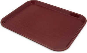 Bandeja de comida rápida de plástico para café, 14" x 18", Borgoña - Imagen 1 de 8