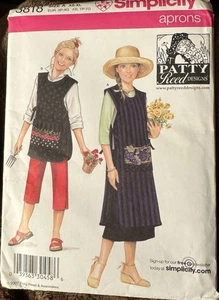 🌻Simplicity Patty Reed pattern 3818 Misses' Aprons XS, S, M, L, XL (6-24) uncut - Picture 1 of 2