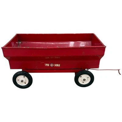 Vintage Tru-Scale Flare Box Grain Wagon Farm Toy IH Farmall Red - Image 1 of 4