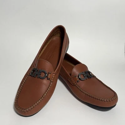 SALVATORE FERRAGAMO Sport Women’s Size 9 Tan Leather Loafers Italy Comfort Shoes - Image 1 of 4