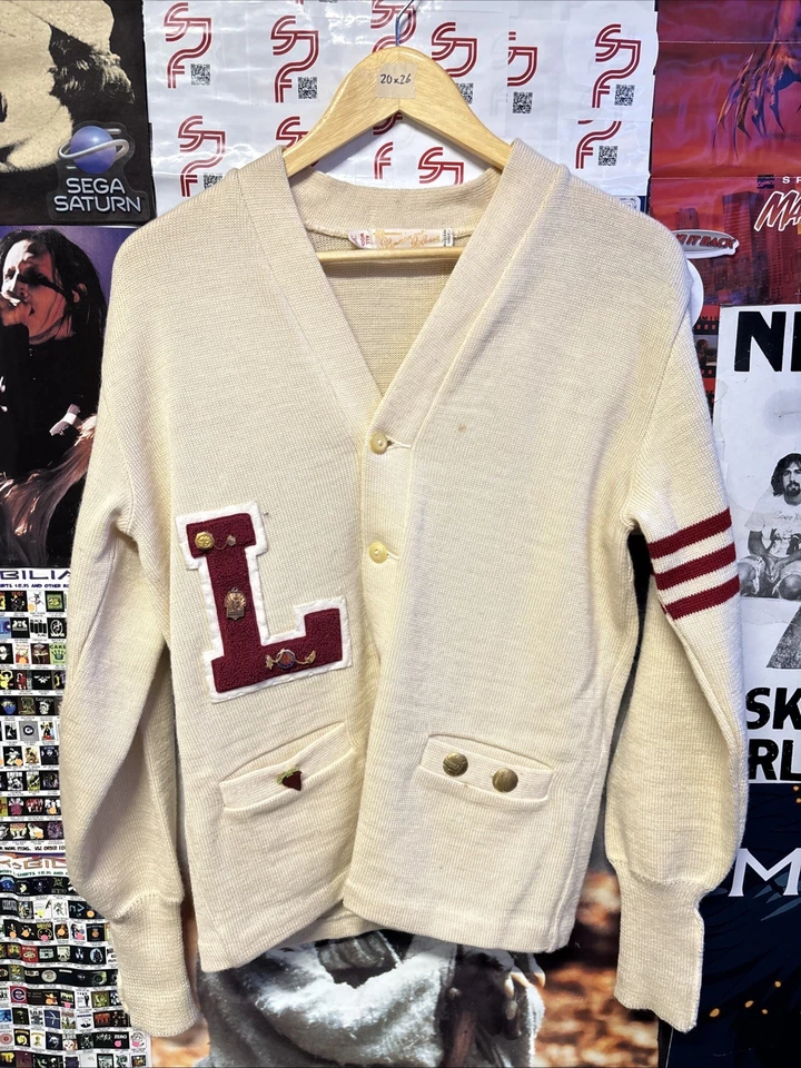 🔥🔥Cardigan Suéter Tejido Lana Crema Shannon and Johnson Años 50 De Colección 20 x 26 Foto 1 de 3