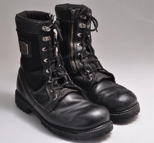 BOTAS DE CARRETERA EDDIE MORAN CUERO NEGRO CREMALLERA LATERAL MOTO HOMBRE BOTAS 13M - Imagen 1 de 10