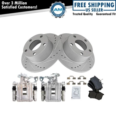 Pinzas de freno traseras pastillas de cerámica y rotores perforados para Audi A6 2000-2001 Foto 1 de 4