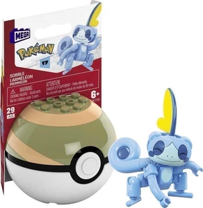 Mega Construx Pokemon Series 17 Sobble Figure Building Set with Nest Poke Ball - Picture 1 of 1