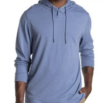 Tommy Bahama Para Hombre Brezo Azul Isla Niebla Suave Henley Sudadera con Capucha Sudadera Mediana Foto 1 de 4