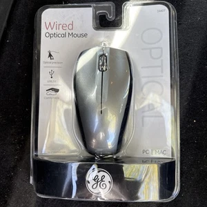 New In Package GE Wired Optical Mouse 14407 PC/MAC Comfortable USB 2.0 Both Hand - Picture 1 of 2