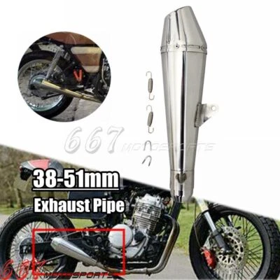 Universal Stainless Steel Exhaust Pipe For 125cc-1000cc Street Racing Motorcycle — 第 1/4 张图片