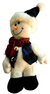 Snowman Santa with Blue Hat. Fabric with hard plastic inner body - Picture 1 of 6