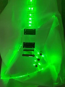 Full acrylic electric guitar built in green light - Picture 1 of 8
