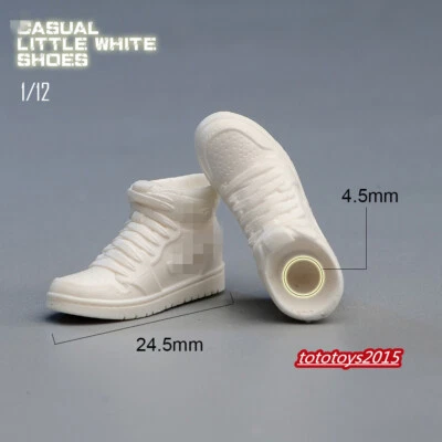 1/12 White Shoes Model Scene Clothing Prop Fit 6'' Male Action Figure Doll Toy - Image 1 of 4