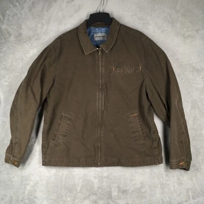 Chaqueta Johnston Murphy Para Hombres 2XL Marrón Cremallera Completa Informal Moderna Preppy Exterior Foto 1 de 4