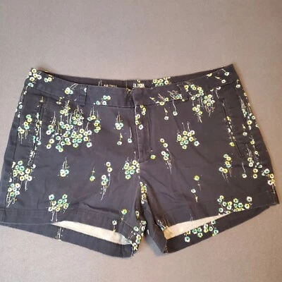 A.N.A. Pantalones Cortos Mujer Talla 16 Sarga Chino Floral Negro Verde Mezcla Algodón Mediano Foto 1 de 4