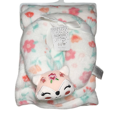 Duck Goose Floral Baby Girl Blanket Fox Neck Support Set Plush Cat Lovey NWT • 48.93$