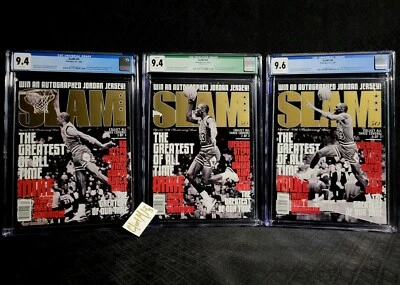 Revista Michael Jordan Slam 50 Edición 50 Aniversario Set Calificación CGC 9.6 9.4 SI Foto 1 de 4