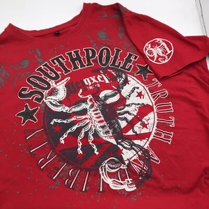 SouthPole T-Shirt Mens MEDIUM Red Scorpion Truth Liberty Spell Out Short Sleeve - Picture 1 of 14