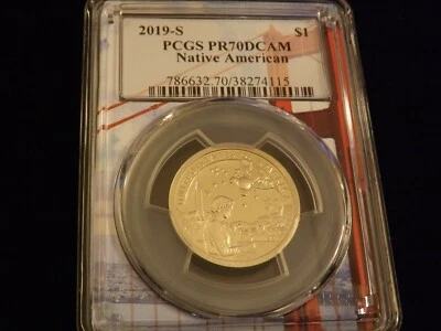 2019-S   $1  Native American       PCGS PR 70 DCAM - Image 1 of 2
