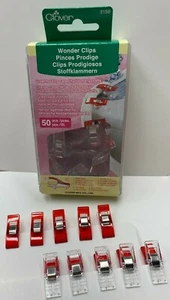 GENUINE ORIGINAL CLOVER WONDER CLIPS RED ** Set of 50 or 10 **  New SHIPS FAST! - Picture 1 of 23