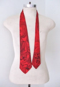 Remolinos psicodélicos Rockabilly Swing Deco de Colección Años 40 años 50 pintados a mano rojo negro - Imagen 1 de 4