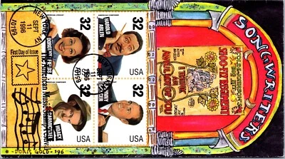 SC# 3103a FDC - 1996 Music Block - Doris Gold Hand Painted - L41816 - Image 1 of 2