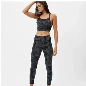 Leggings Sweaty Betty Mujer XS Power Recortados 7/8 Negro Gris Estampado Hoja de Palma - Imagen 1 de 11