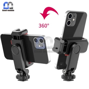 Universal Cell Phone Tripod Adapter Holder Mount For Smartphone With Cold Shoe - Photo 1 sur 12