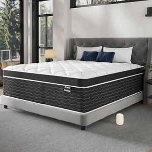 Queen Mattress, 14 Inch Bed Mattress in a Box, Medium Firm Hybrid Mattresses Que - Picture 1 of 8