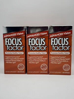 Lote de 3 Focus Factor Visión Avanzada 60 Cápsulas Cada una, Visión Saludable. Exp: 08/25 Foto 1 de 3