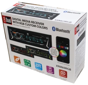 Dual XRM69RGB Bluetooth Media Player Car Stereo AM FM Android iPhone USB Aux 4Ch - Picture 1 of 10