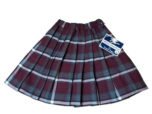 French Toast Burgundy Plaid Pleated School Uniform Skirt Size Girl's 5 NOS NEW - Picture 1 of 4
