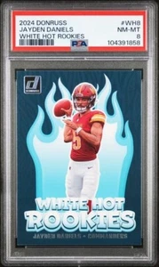 2024 Panini Donruss Jayden Daniels White Hot Rookies #WH8 RC PSA 8 Commanders - Picture 1 of 2